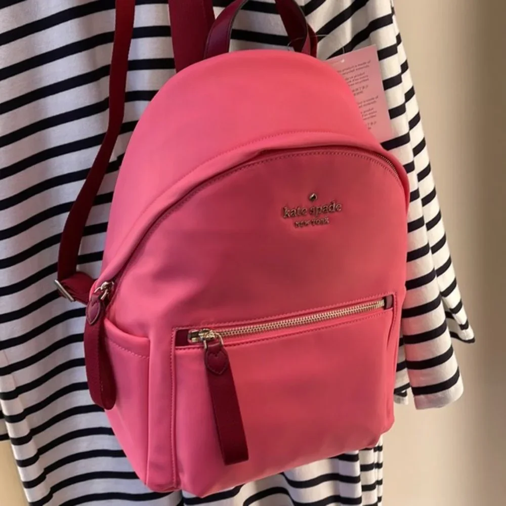 Kate Spade Chelsea Nylon Medium Backpack Deep Dahlia Pink_16